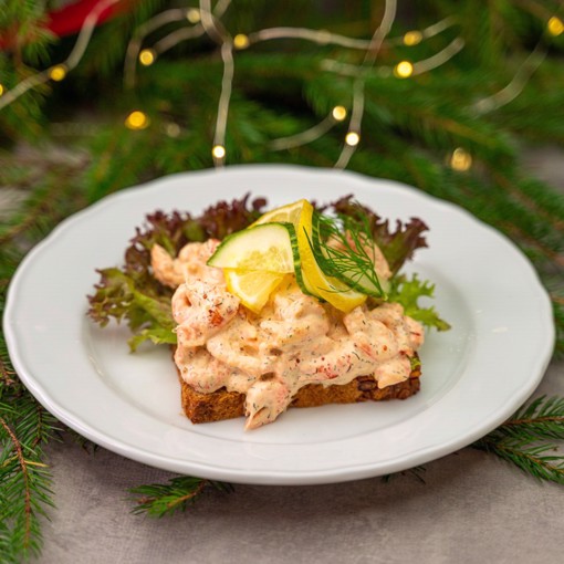 Julesmørbrød med skagenrøre